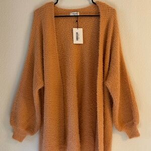 Sojourn Fuzzy Cardigan Womens MP/LP Cozy Open Front Plush Sweater NWT